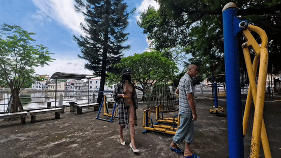 ❤️【cikaimoon LiWaynix】大胆露出无视路人 勾引老头（10）